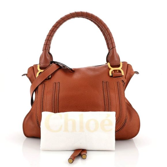 Chloe Marcie Satchel Leather Medium Brown - Picture 2 of 9